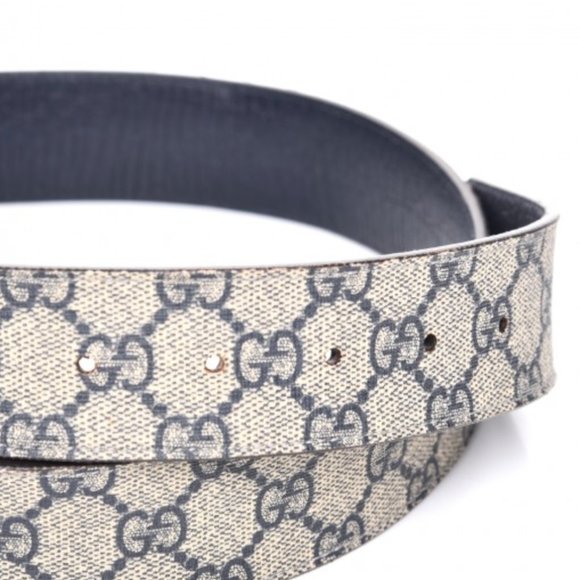 GUCCI GG Supreme Monogram Interlocking G Belt in Navy NEW IN DUST BAG - Picture 3 of 5